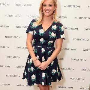 Draper James Navy Floral Dress